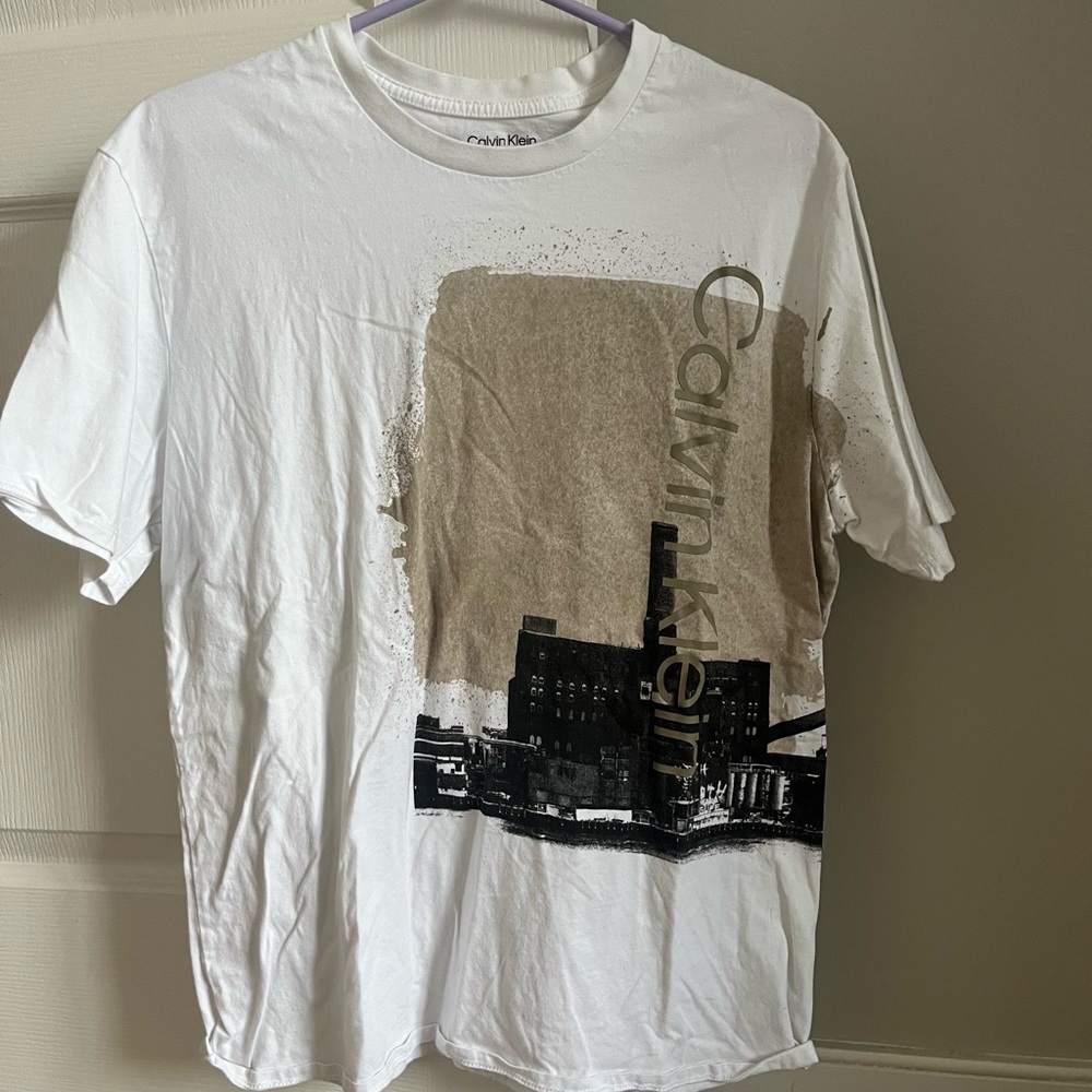Calvin Klein White Graphic T-Shirt for Men